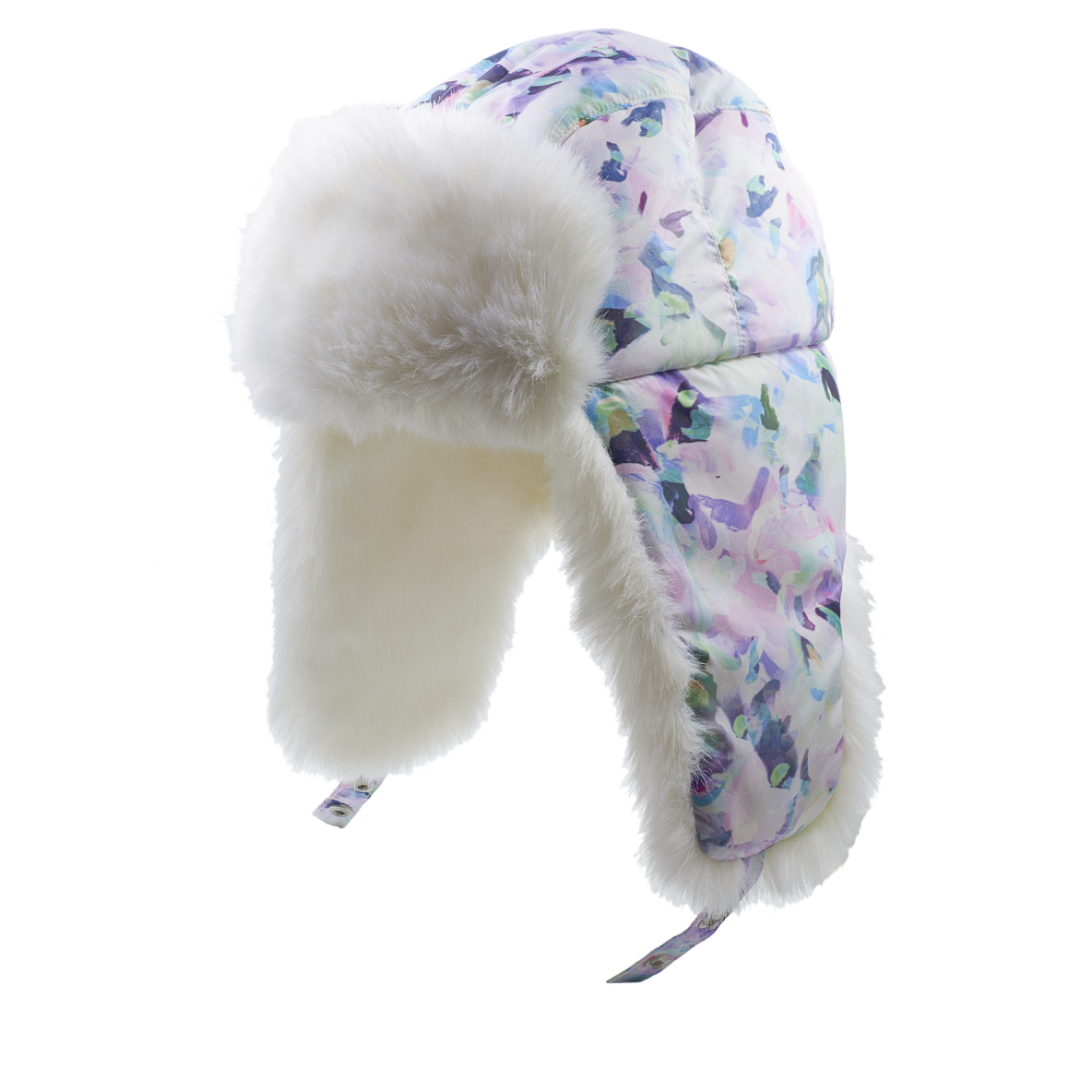 Faux Fur Trim Women Aviator Hat Moonstone