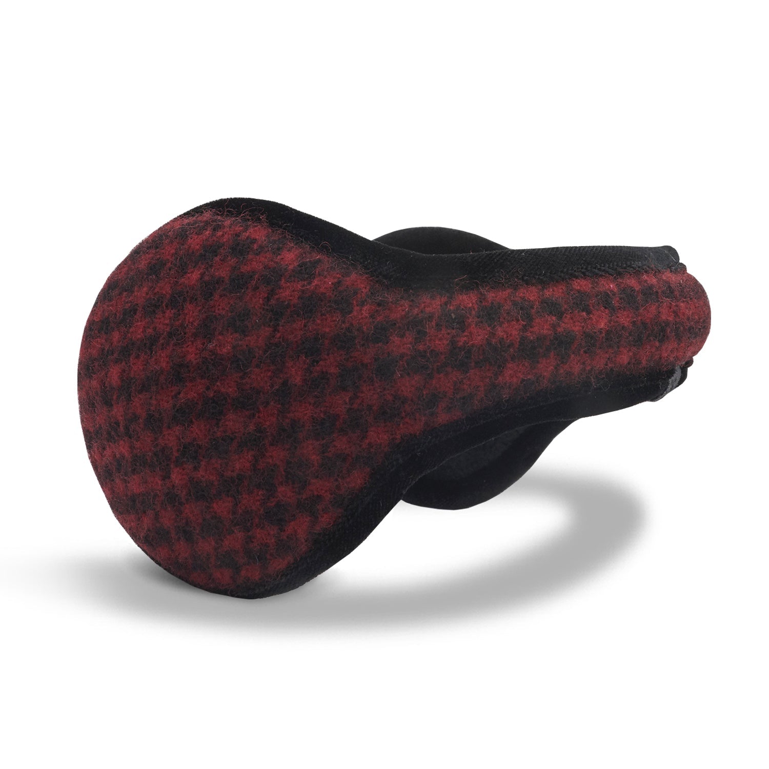 American Wool Ear Warmer Women Houndstooth Black & Red
