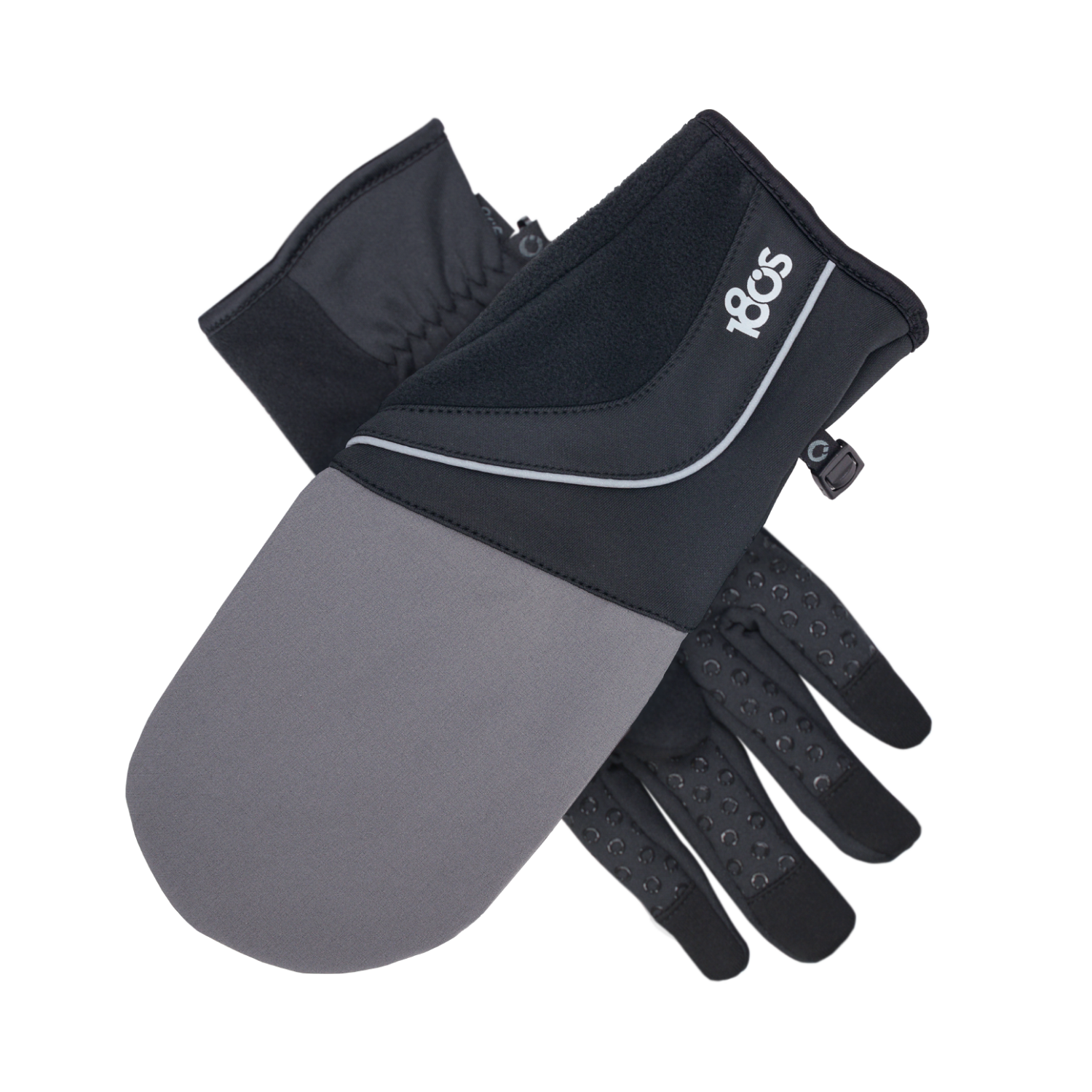 Convertible Running Gloves Black/Charcoal Gray