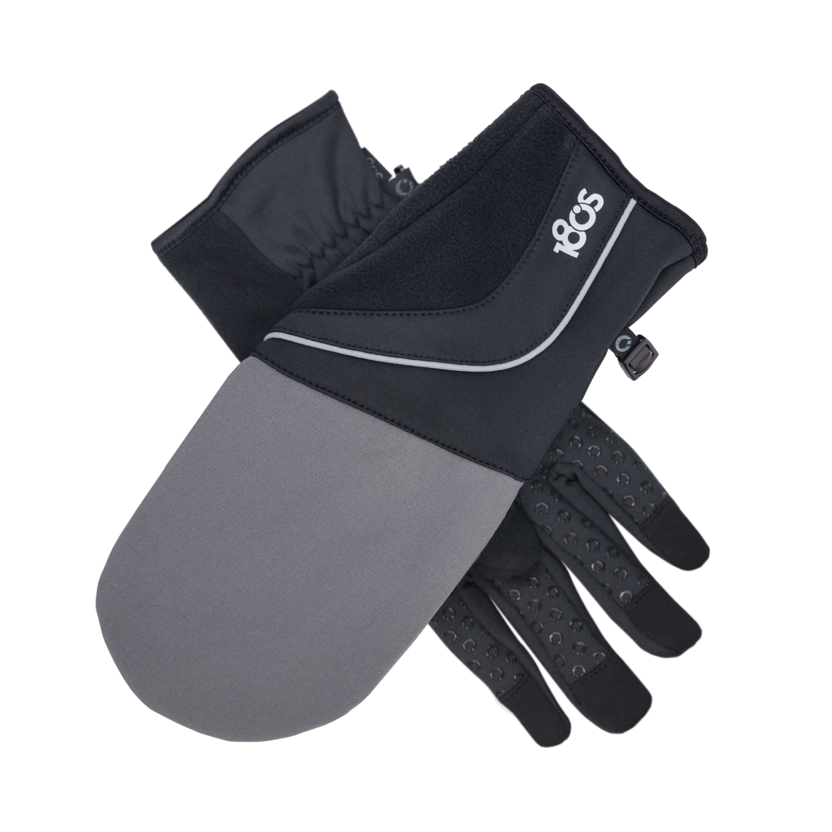Convertible Running Gloves Black/Charcoal Gray