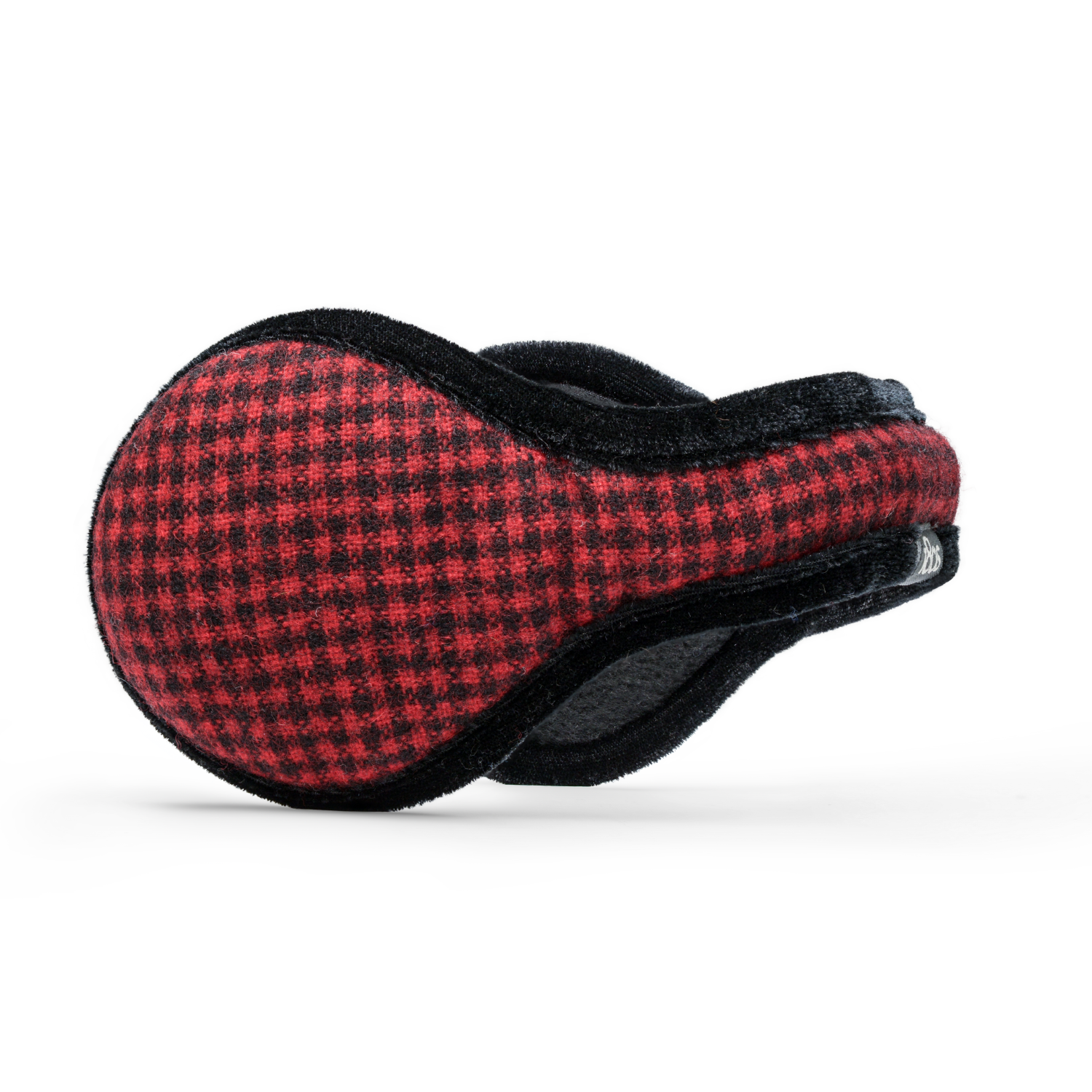 American Wool Ear Warmer Women Mini Buffalo Check Red & Black