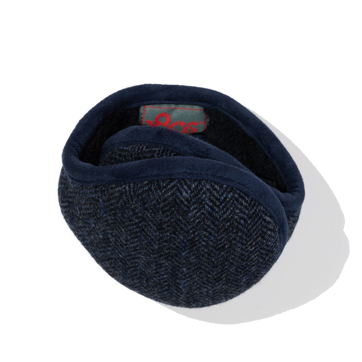 Chesterfield Wool Ear Warmer Men Navy Herringbone