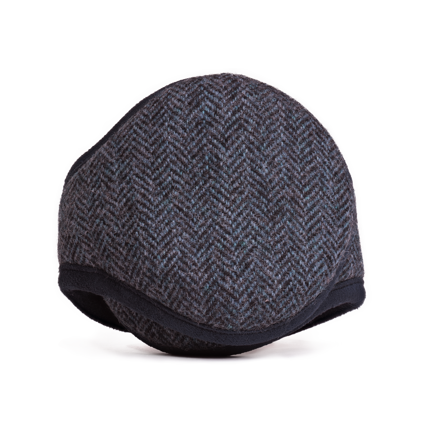 Chesterfield Wool Ear Warmer Men Navy Herringbone