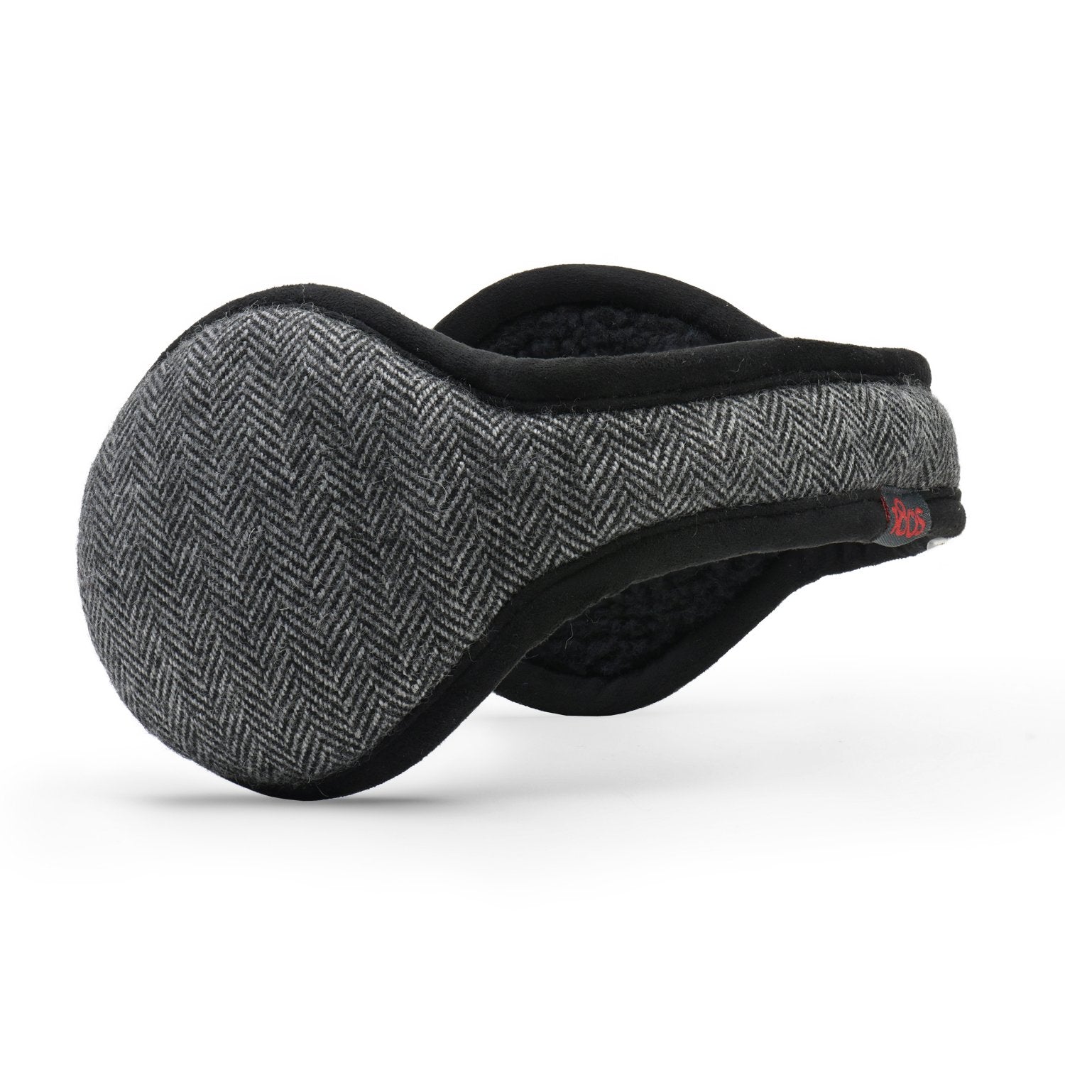 Chesterfield Wool Ear Warmer Men Gray / Black Herringbone