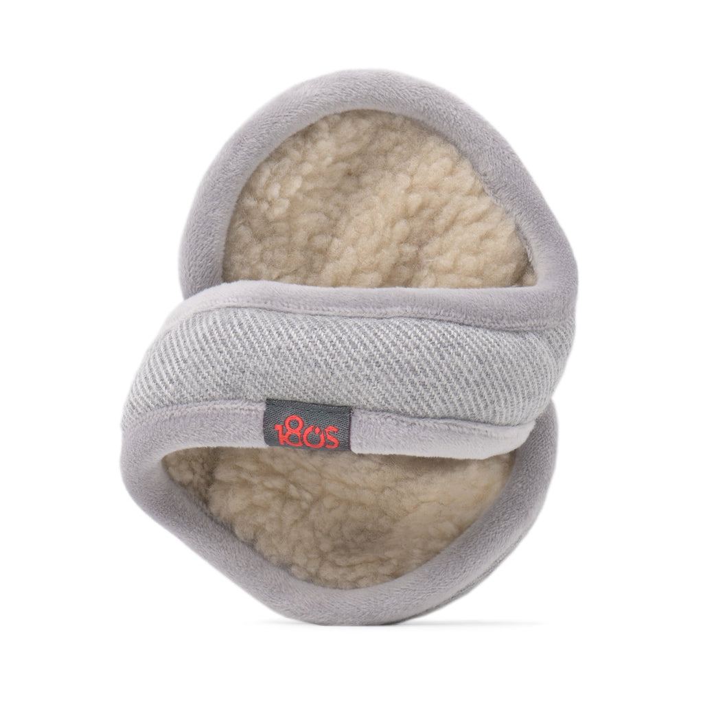 Worsted Wool Ear Warmer Women Light Gray