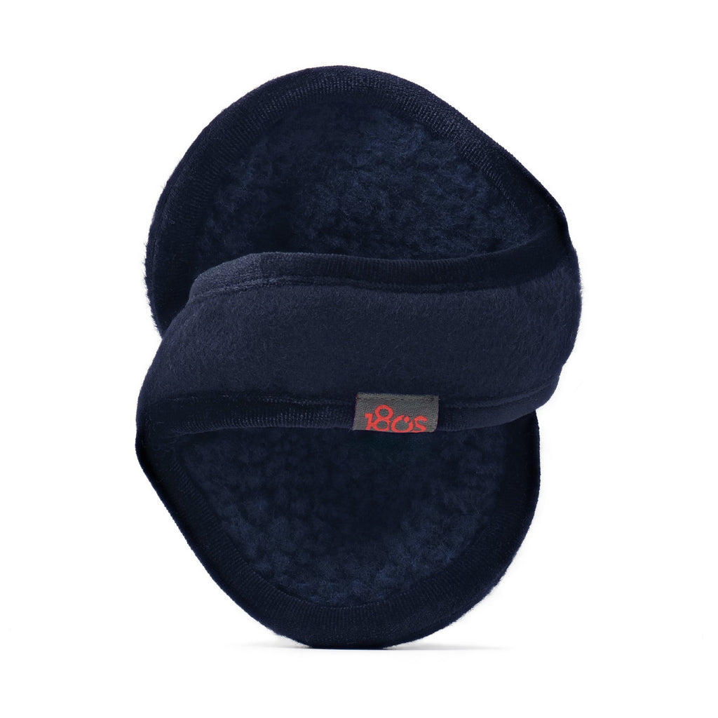 Wool Ear Warmer Men Navy Blue