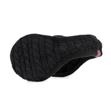 Merino Wool Cable Knit Ear Warmer Women Black
