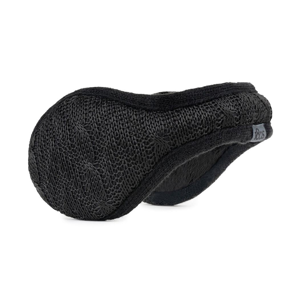 Jacquard Knit Ear Warmer Women Black