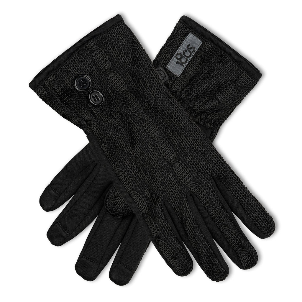 Jacquard Knit Gloves Women Black