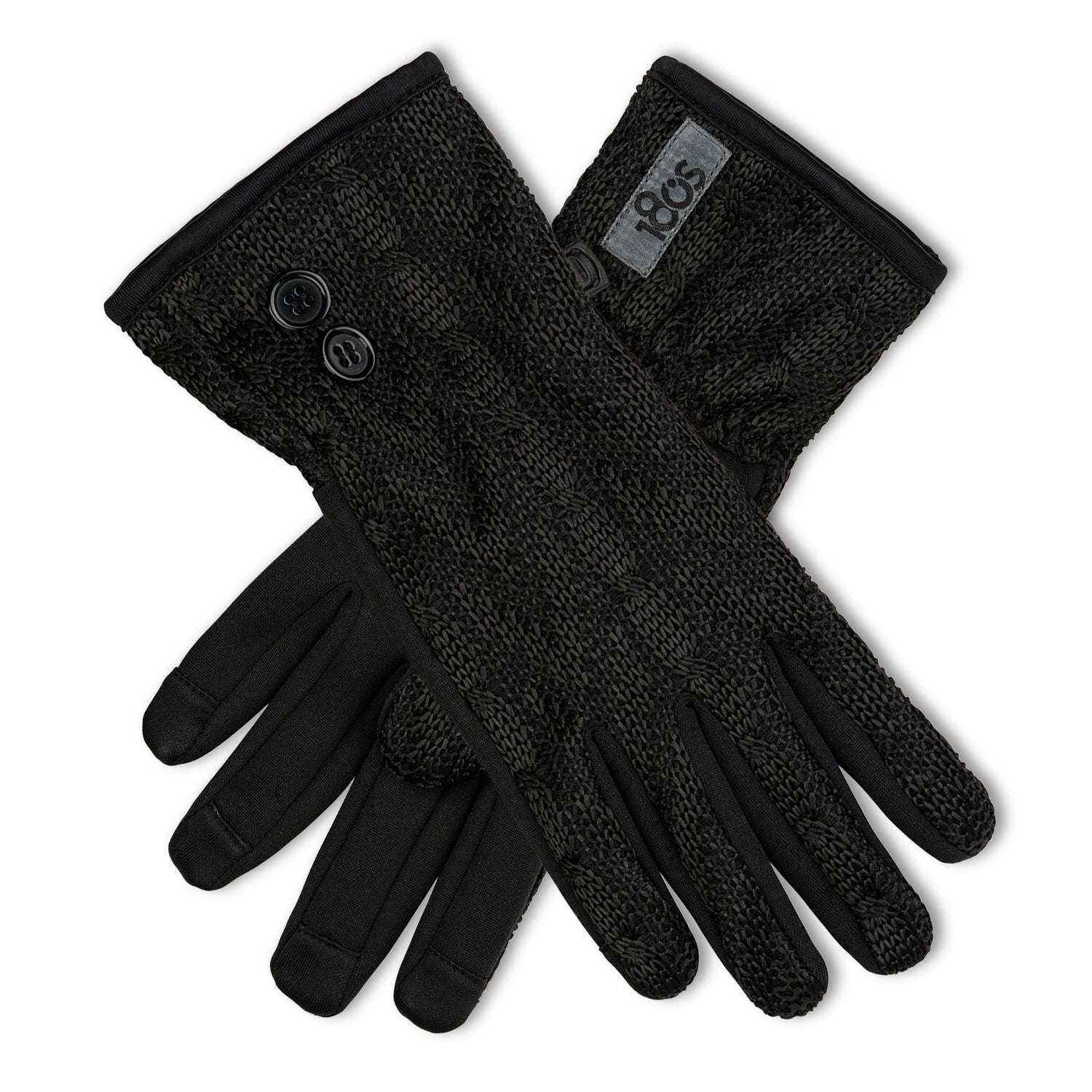 Jacquard Knit Gloves Women Black
