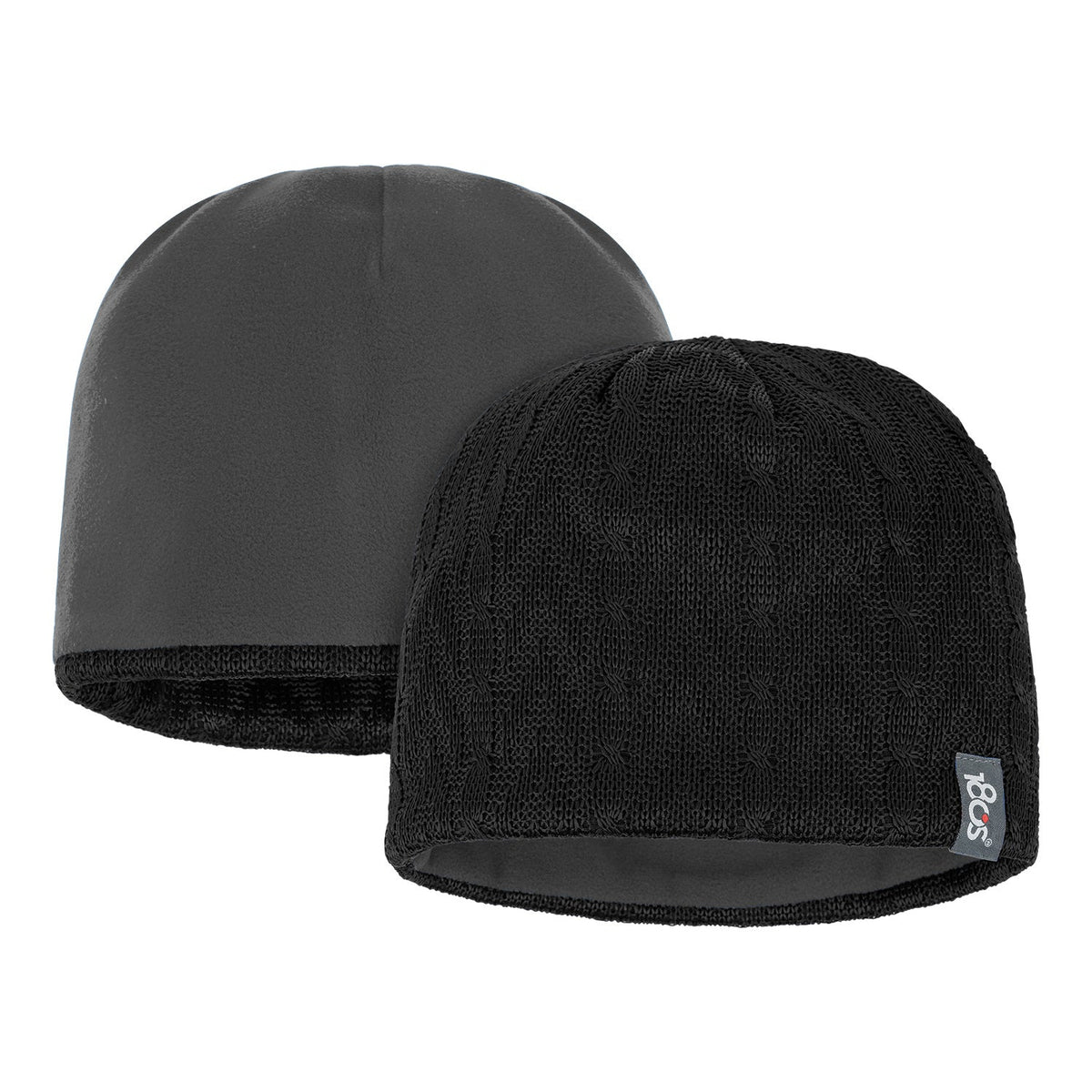 Reversible Beanie Men Black / Charcoal